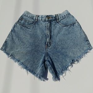 Vintage Bill Blass Acid Wash Cut Off Jean Shorts